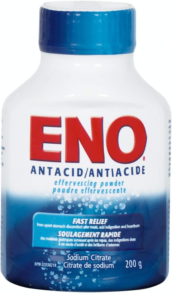 ENO Antacid Effervescing Powder 200g Bottle - Fast Relief from Heartburn and Acid Indigestion